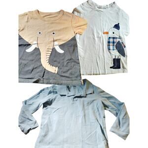 Bundle of 3 Shirts, 4T & 5T, Elephant, Penguin, Polo Style, See Photos
